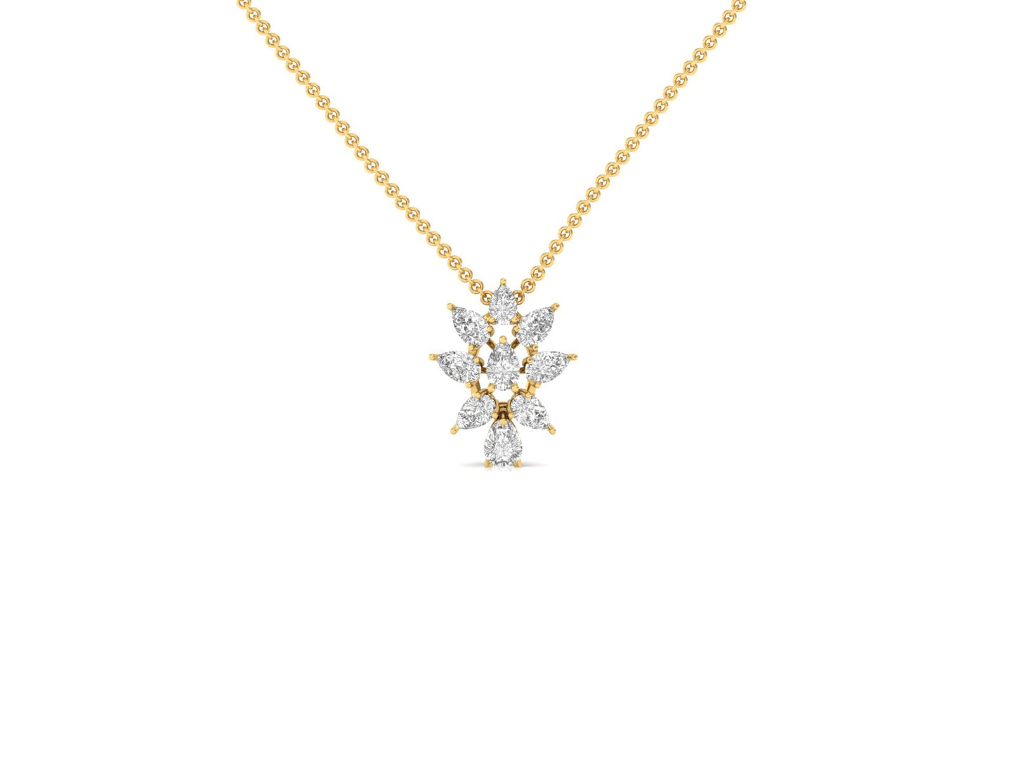 Elegant Diamond Starburst Pendant (without Chain)