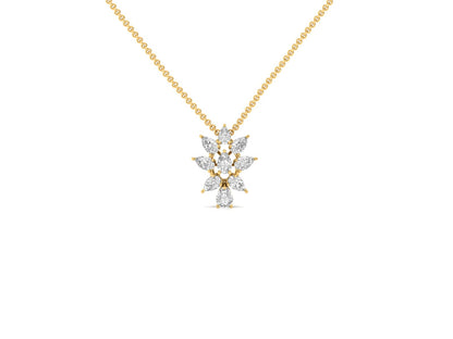 Elegant Diamond Starburst Pendant (without Chain)