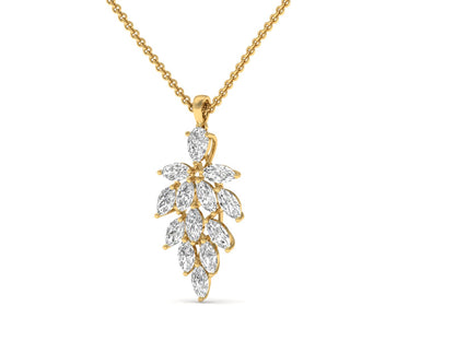 Marquise-Pear Cut Diamond Cluster Pendant (without Chain)