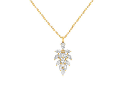 Marquise-Pear Cut Diamond Cluster Pendant (without Chain)