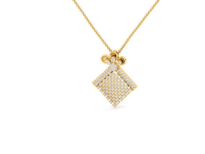 Elegant Diamond Geometric Design Pendant (without Chain)