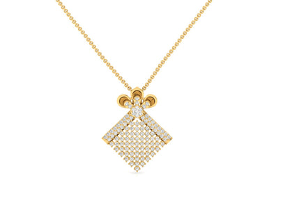 Elegant Diamond Geometric Design Pendant (without Chain)