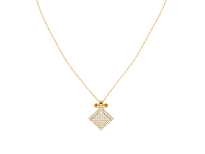 Elegant Diamond Geometric Design Pendant (without Chain)