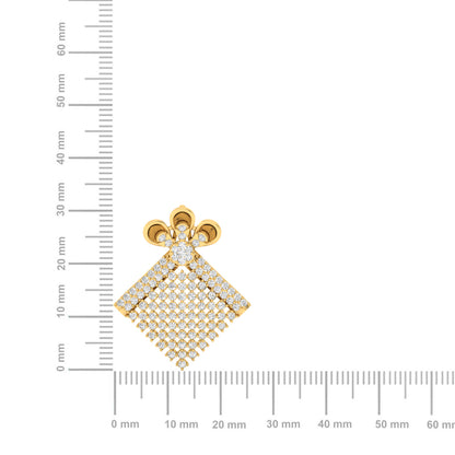 Elegant Diamond Geometric Design Pendant (without Chain)