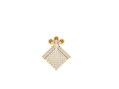 Elegant Diamond Geometric Design Pendant (without Chain)