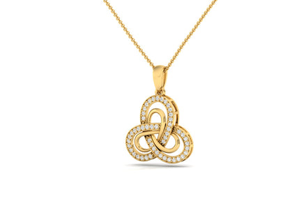 Diamond Accented Trinity Knot Pendant (without Chain)