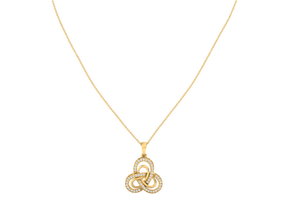 Diamond Accented Trinity Knot Pendant (without Chain)