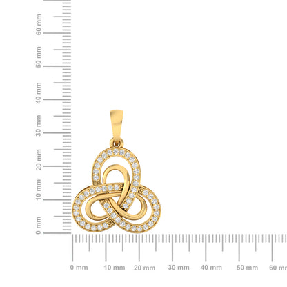 Diamond Accented Trinity Knot Pendant (without Chain)