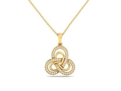Diamond Accented Trinity Knot Pendant (without Chain)