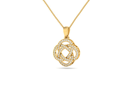 Diamond Accented Quatrefoil Knot Pendant (without Chain)