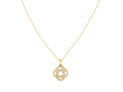 Diamond Accented Quatrefoil Knot Pendant (without Chain)
