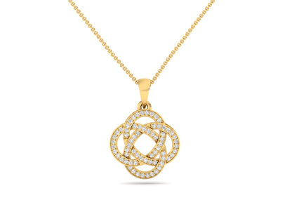 Diamond Accented Quatrefoil Knot Pendant (without Chain)