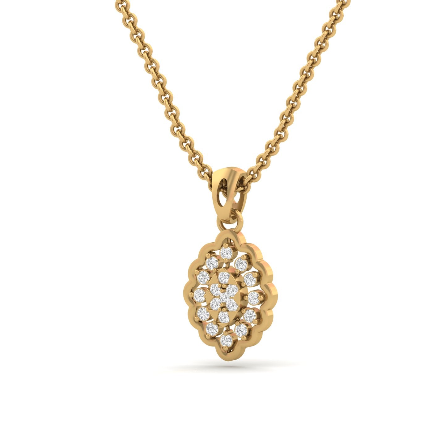 Sparkling Floral Cluster Diamond Pendant (without Chain)