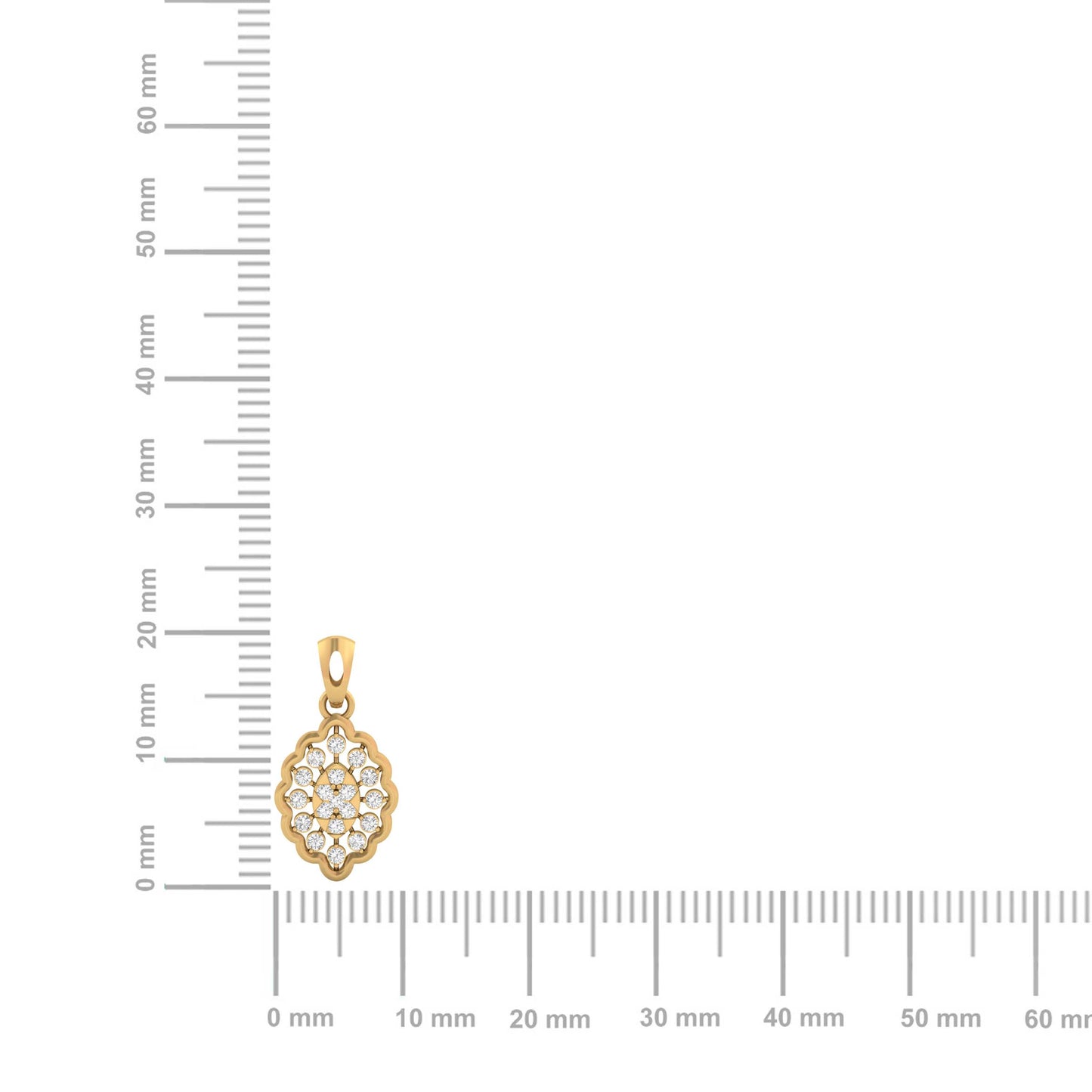 Sparkling Floral Cluster Diamond Pendant (without Chain)