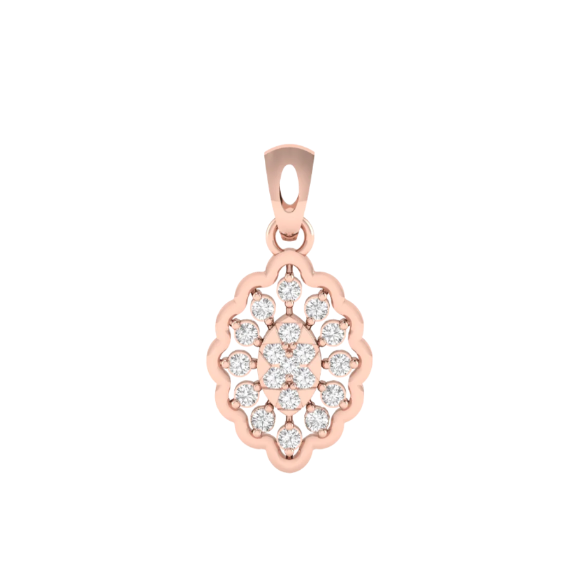 Sparkling Floral Cluster Diamond Pendant (without Chain)