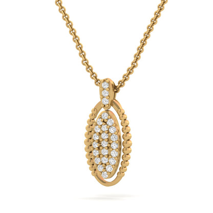 Shimmering Oval Diamond Pendant (without Chain)