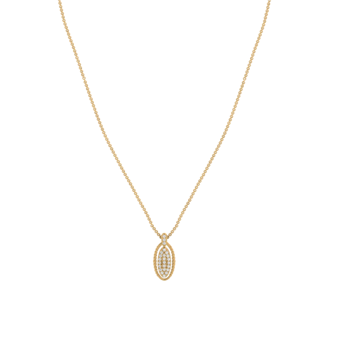Shimmering Oval Diamond Pendant (without Chain)