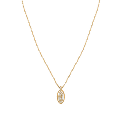 Shimmering Oval Diamond Pendant (without Chain)