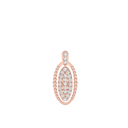 Shimmering Oval Diamond Pendant (without Chain)