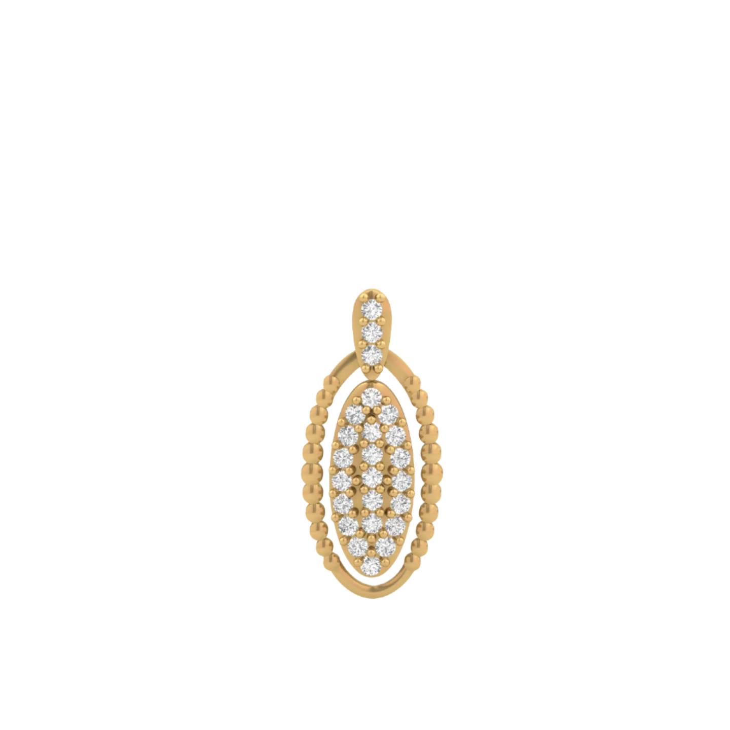 Shimmering Oval Diamond Pendant (without Chain)