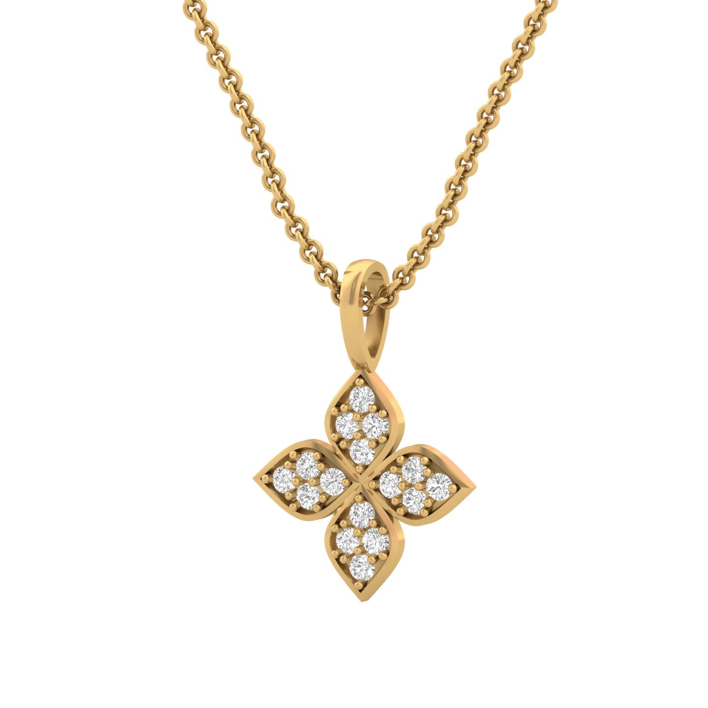 Princess Flower Diamond Pendant (without Chain)