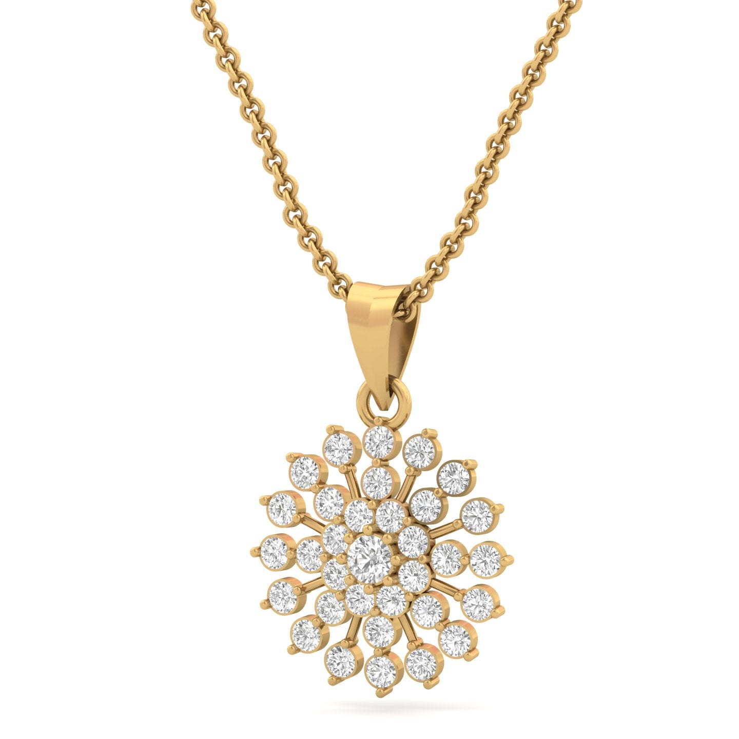 Sparkling Diamond Starburst Pendant (without Chain)