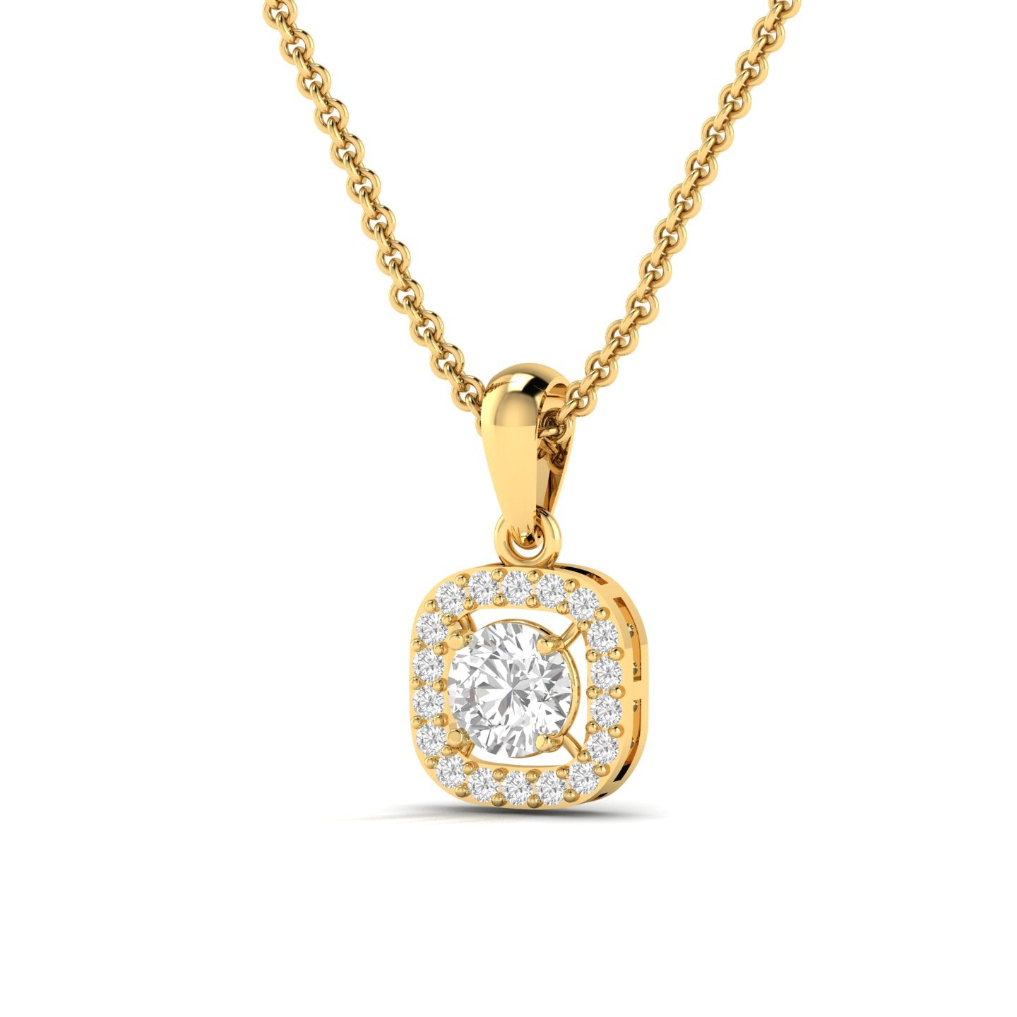 Contemporary Square Diamond Pendant (without Chain)