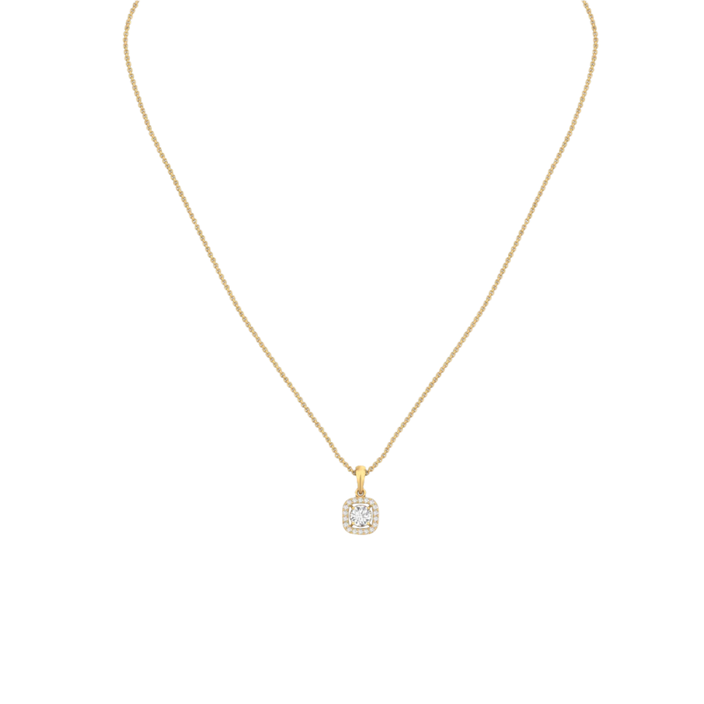 Contemporary Square Diamond Pendant (without Chain)