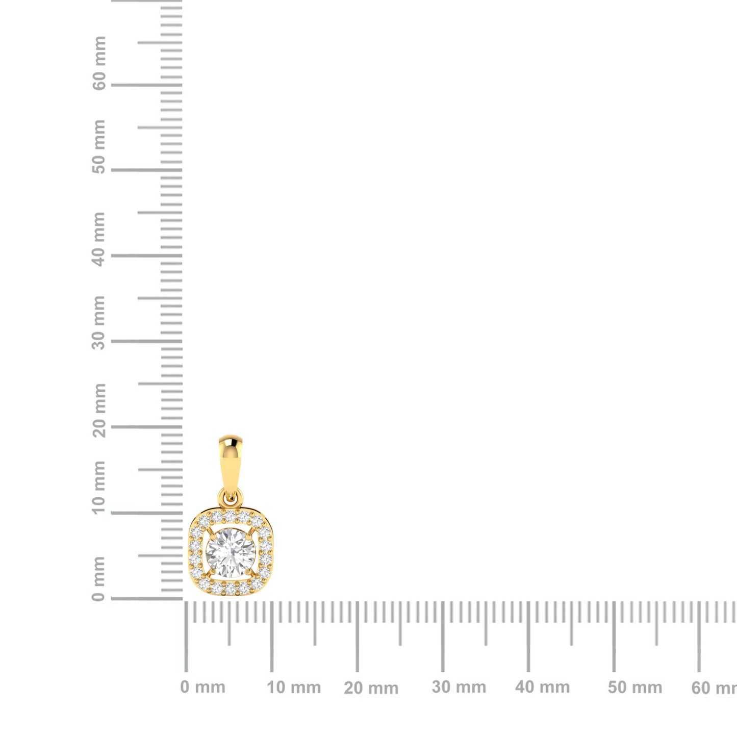 Contemporary Square Diamond Pendant (without Chain)
