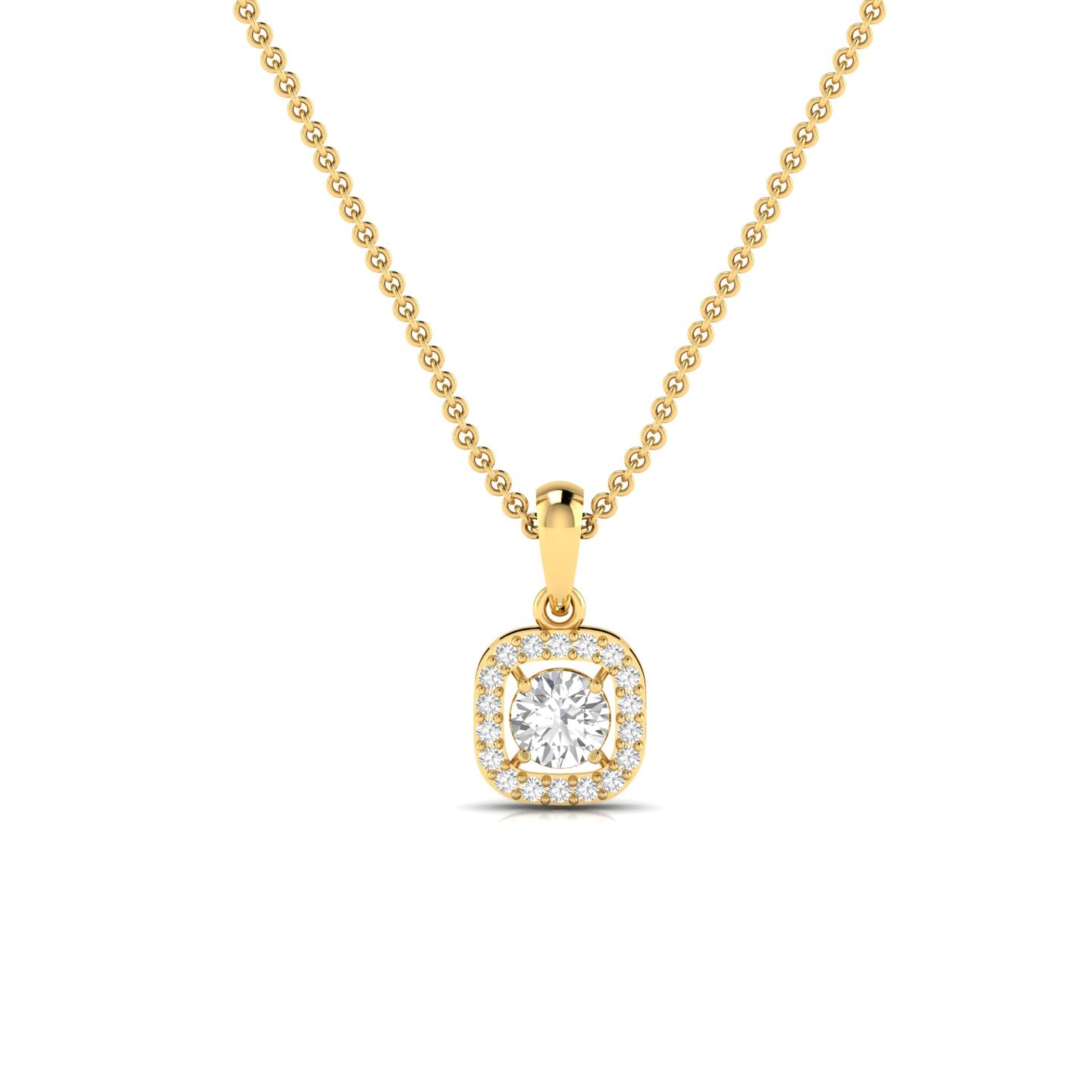 Contemporary Square Diamond Pendant (without Chain)