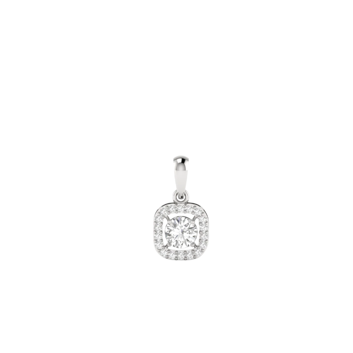 Contemporary Square Diamond Pendant (without Chain)