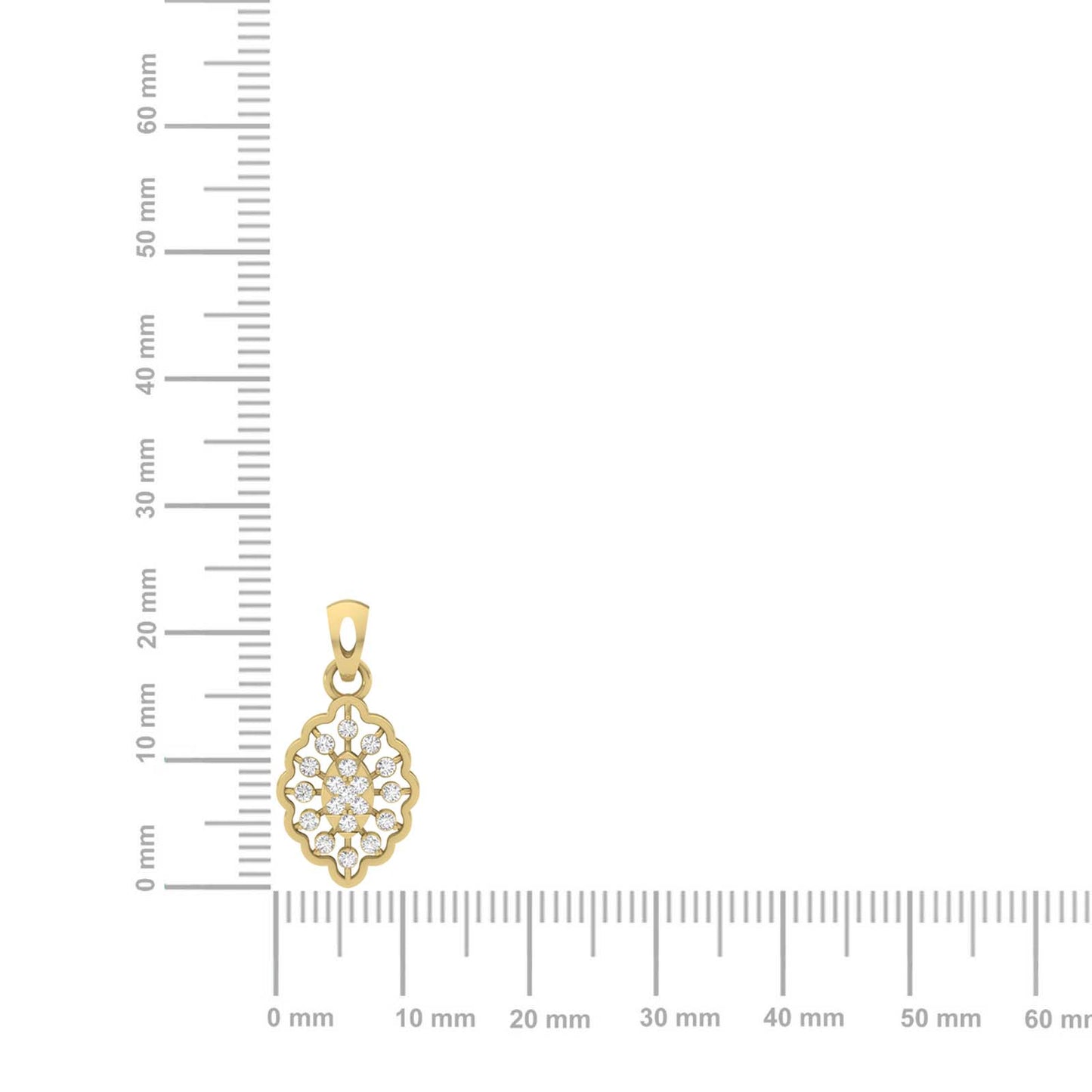 Diamond Floral Filigree Pendant (withtout Chain)