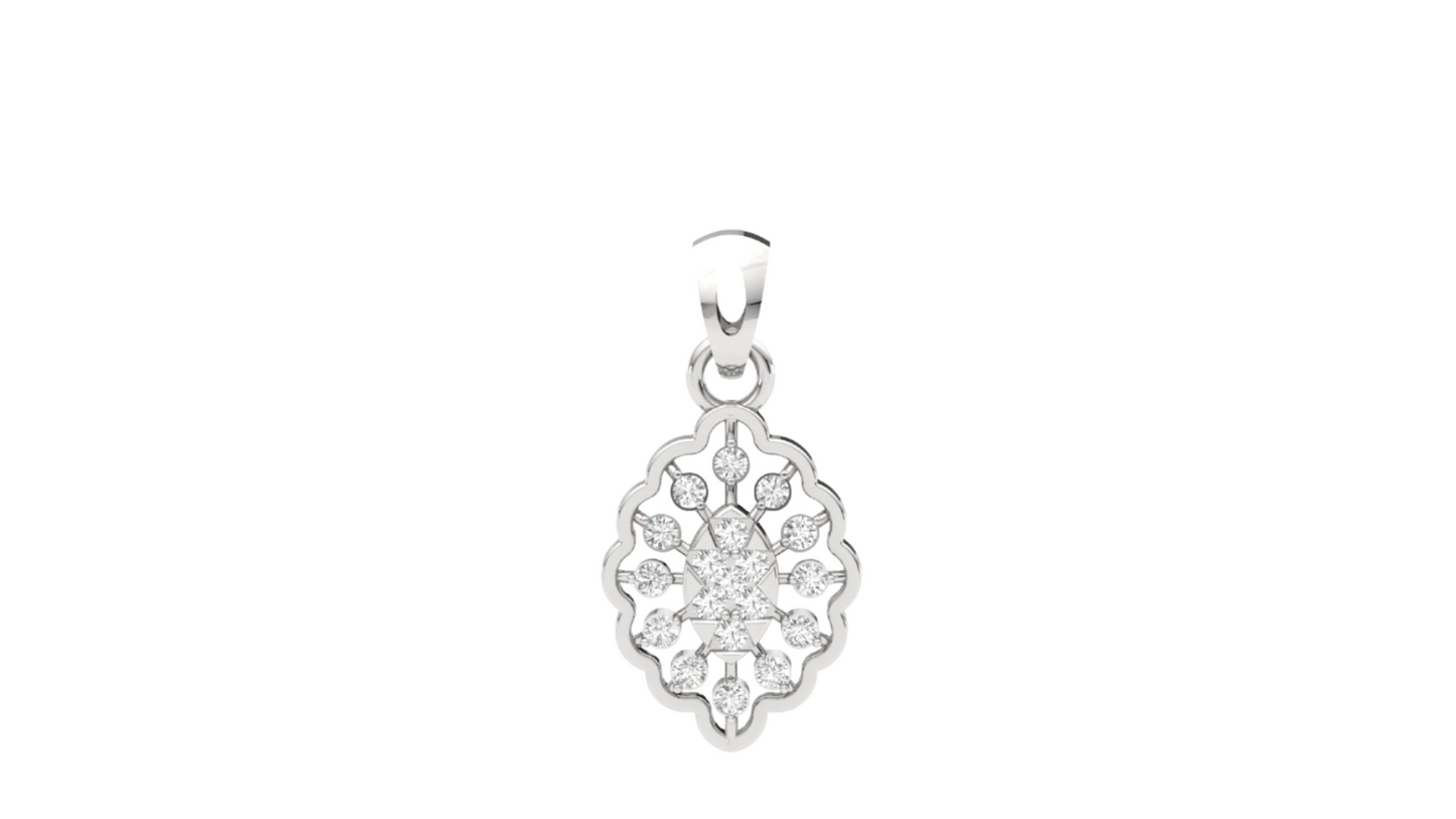 Diamond Floral Filigree Pendant (withtout Chain)