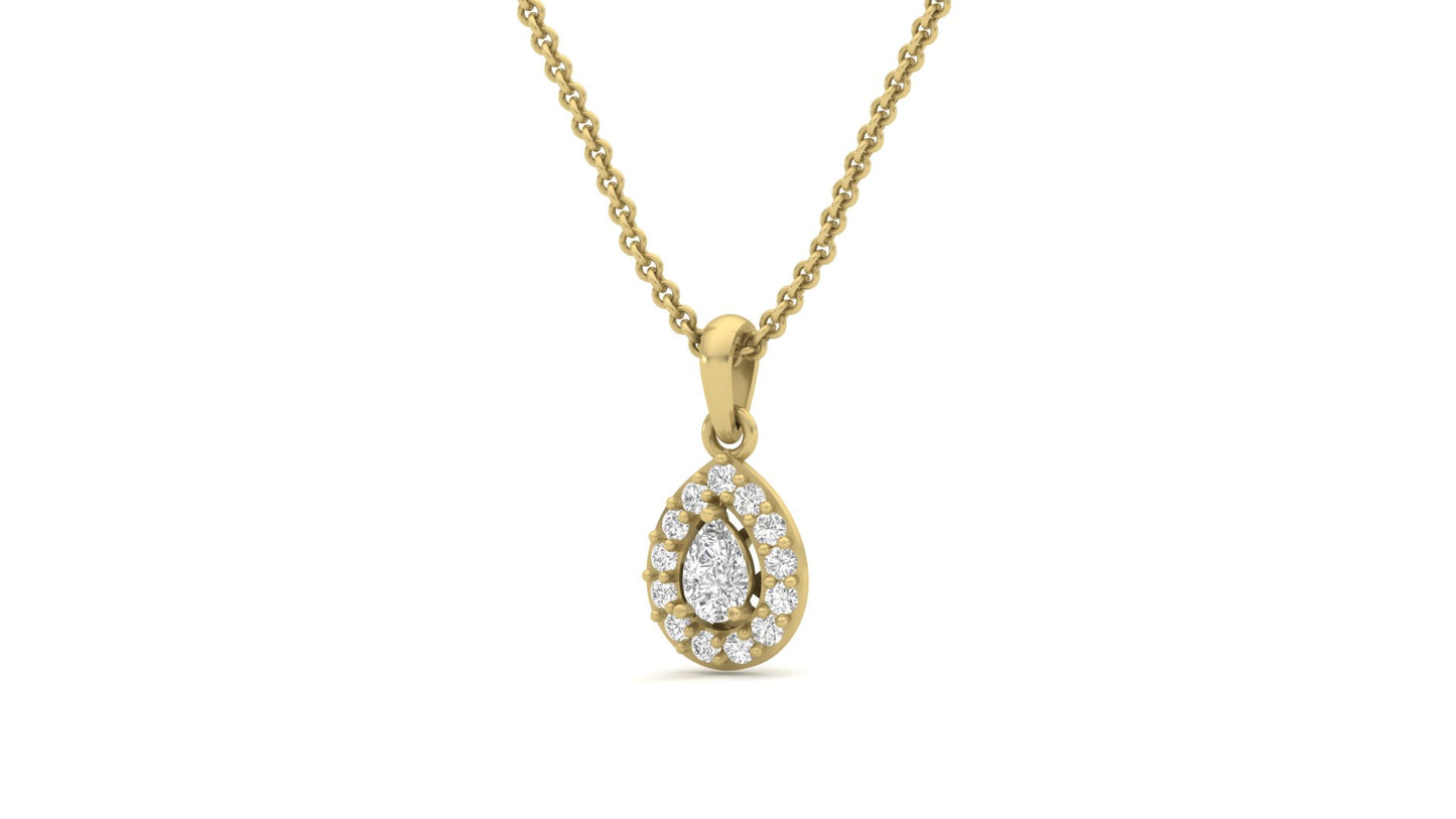 Luminous Pear-Cut Diamond Pendant (without Chain)