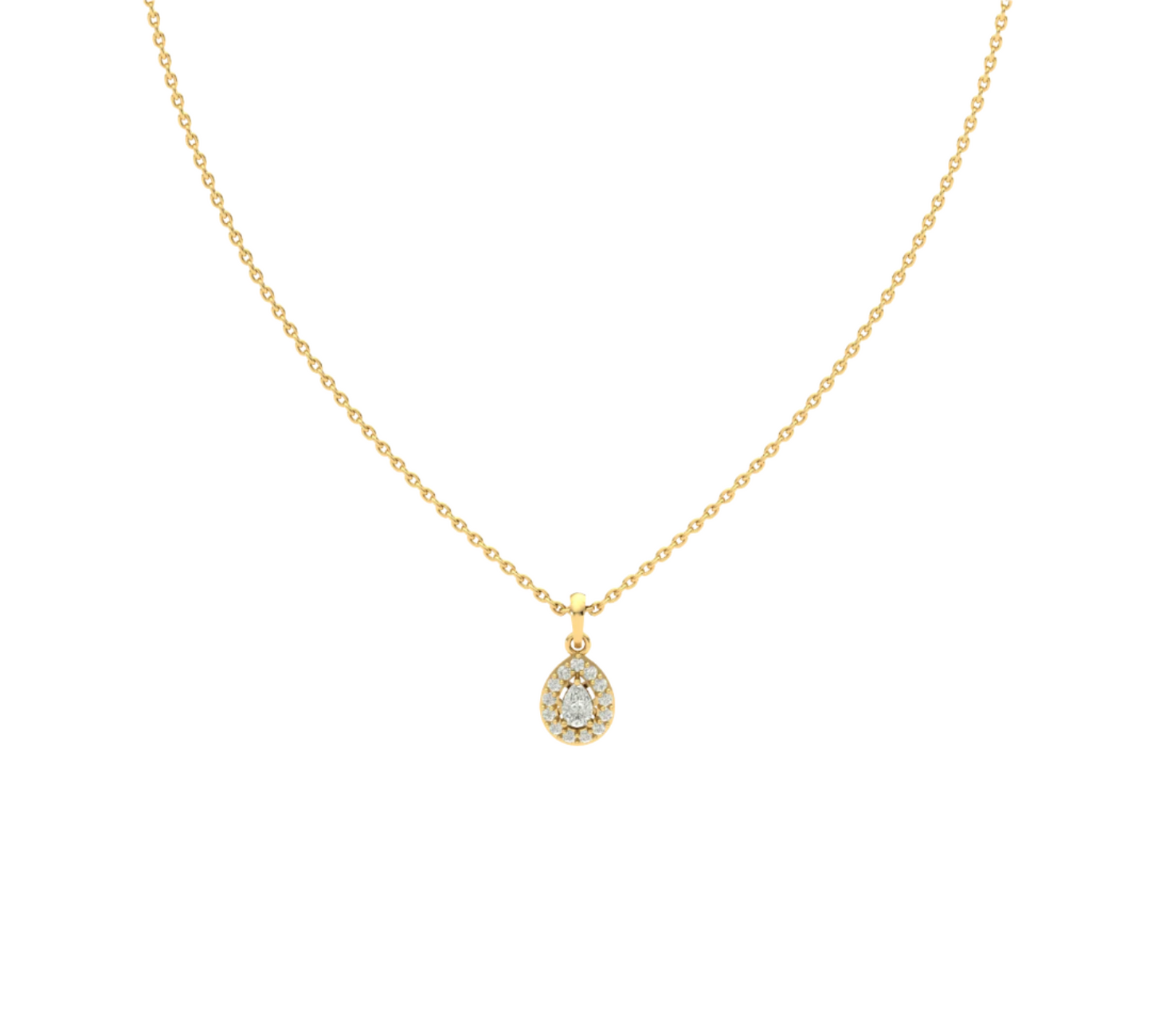 Luminous Pear-Cut Diamond Pendant (without Chain)