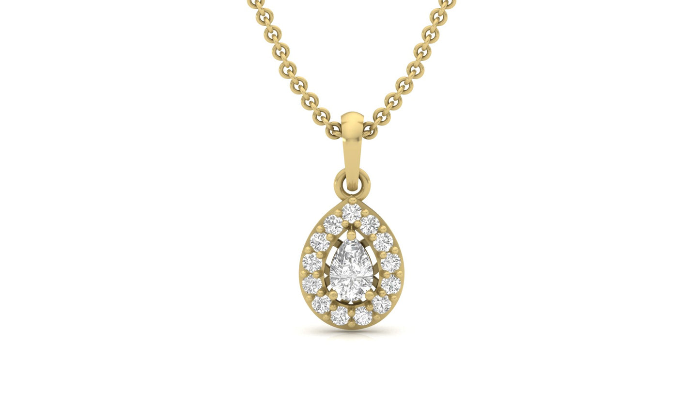 Luminous Pear-Cut Diamond Pendant (without Chain)