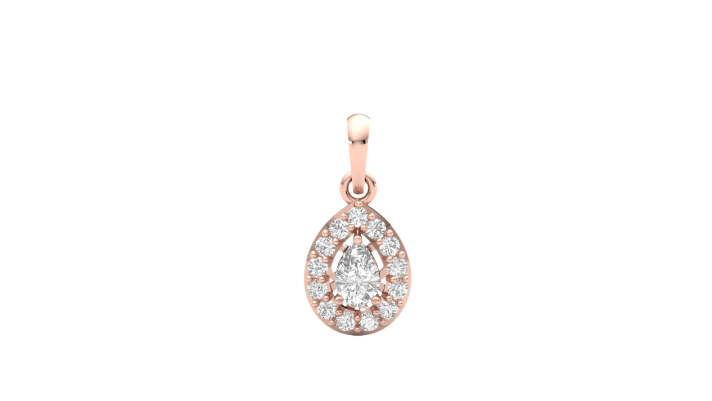 Luminous Pear-Cut Diamond Pendant (without Chain)