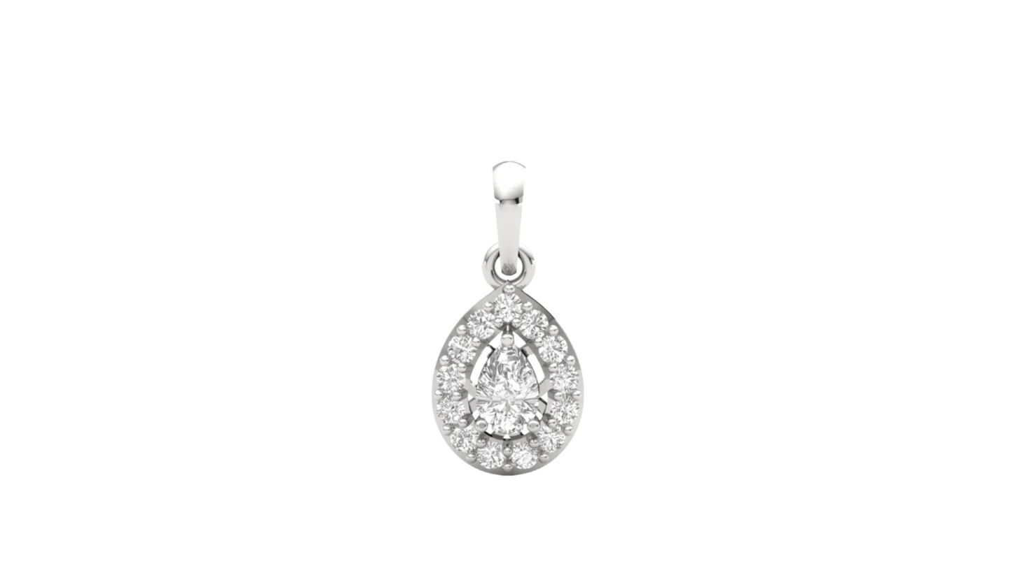 Luminous Pear-Cut Diamond Pendant (without Chain)
