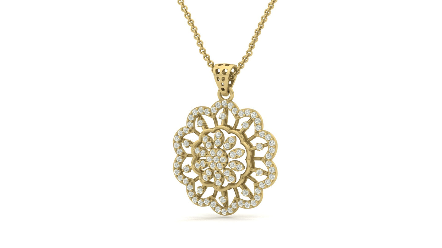 Whispering Leaf Diamond Pendant (without Chain)