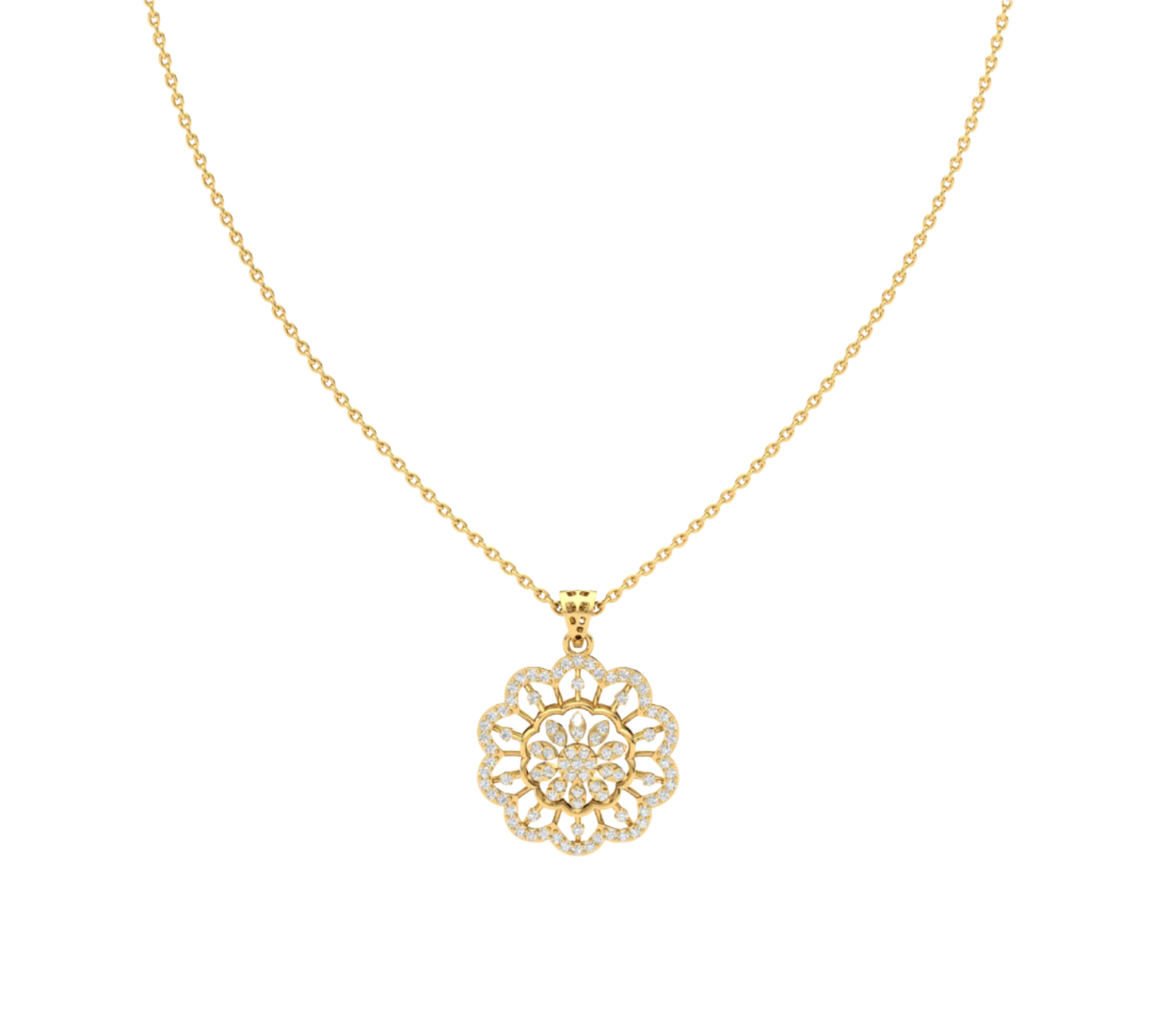 Whispering Leaf Diamond Pendant (without Chain)