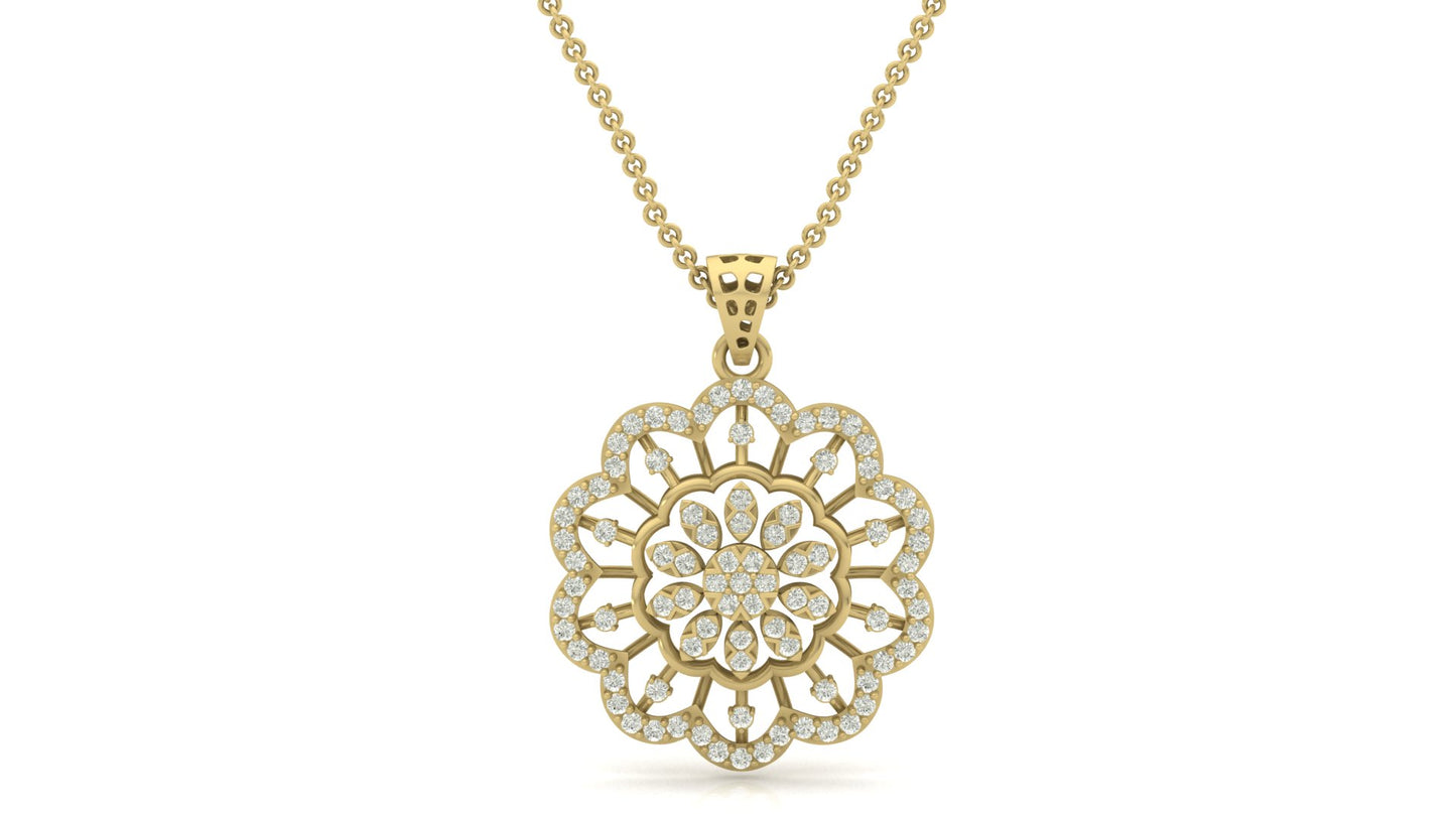 Whispering Leaf Diamond Pendant (without Chain)