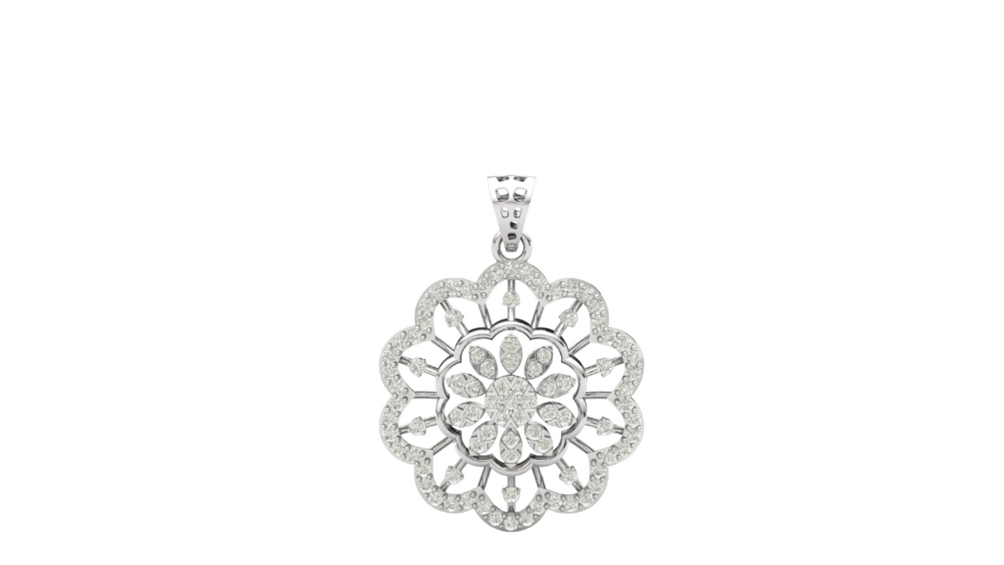 Whispering Leaf Diamond Pendant (without Chain)