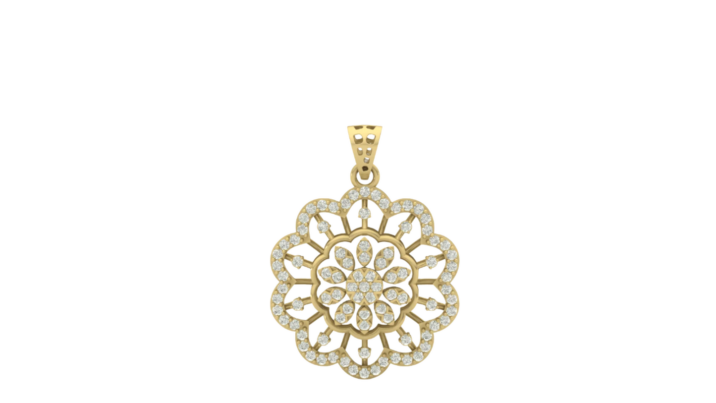 Whispering Leaf Diamond Pendant (without Chain)