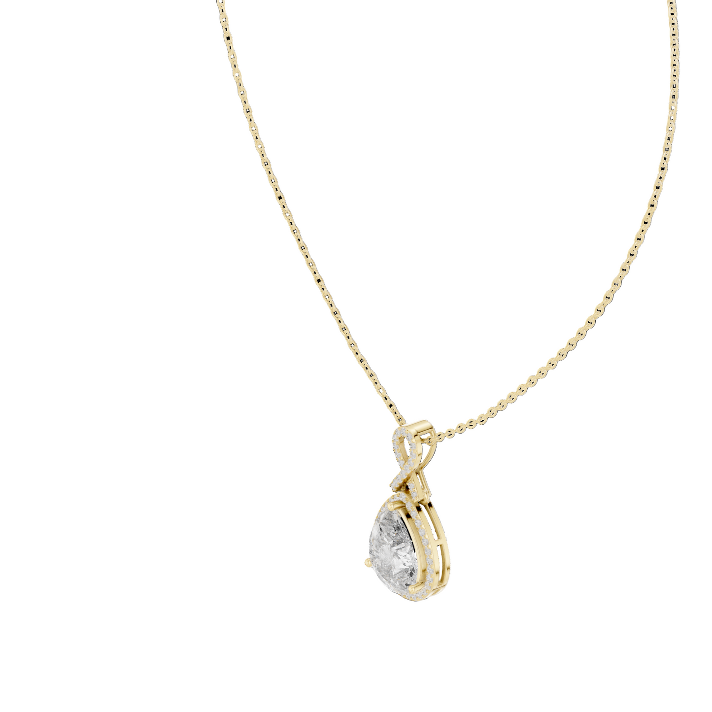 Infinity Teardrop Diamond Pendant (without Chain)