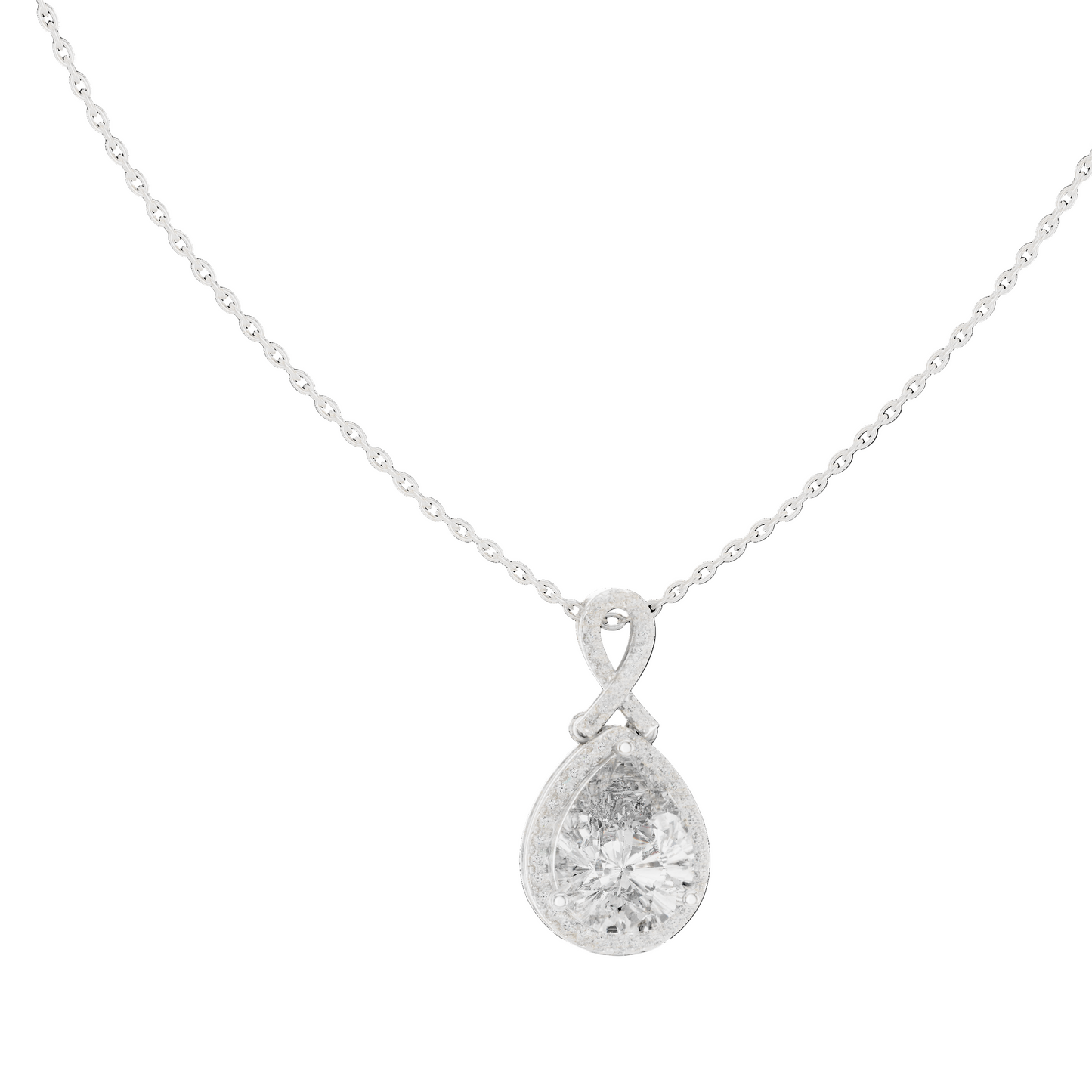 Infinity Teardrop Diamond Pendant (without Chain)
