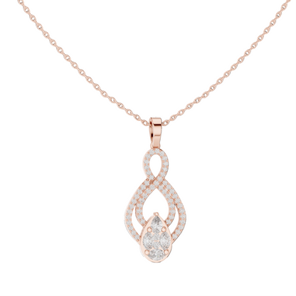 Aurora Teardrop Swirl Diamond Pendant (without Chain)