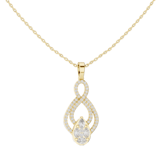 Aurora Teardrop Swirl Diamond Pendant (without Chain)