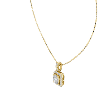 Eternal Aura Cushion Halo Pendant (without Chain)