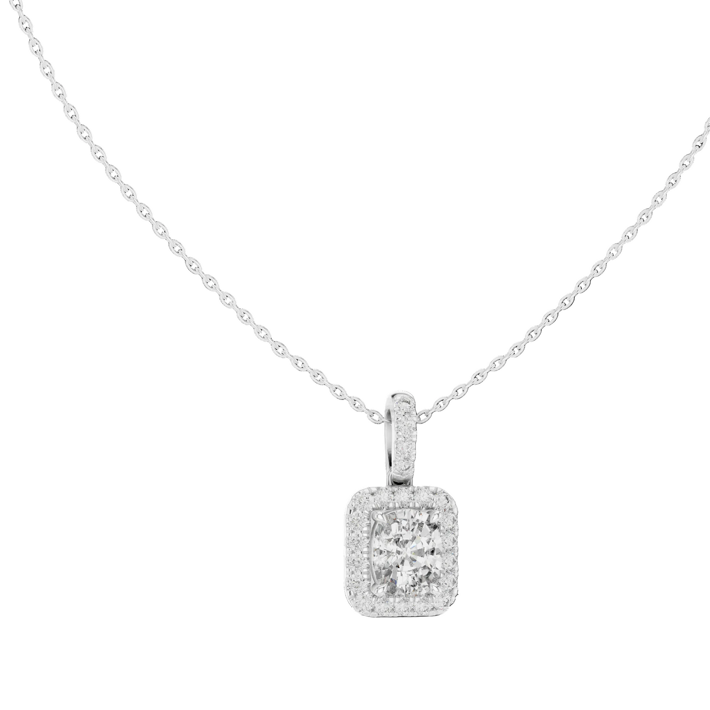 Eternal Aura Cushion Halo Pendant (without Chain)