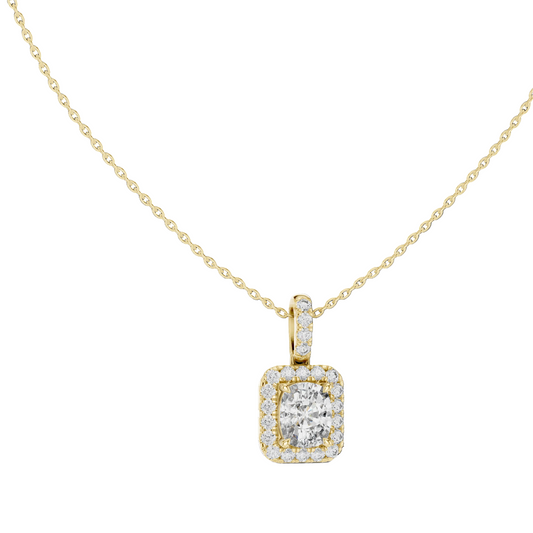 Eternal Aura Cushion Halo Pendant (without Chain)